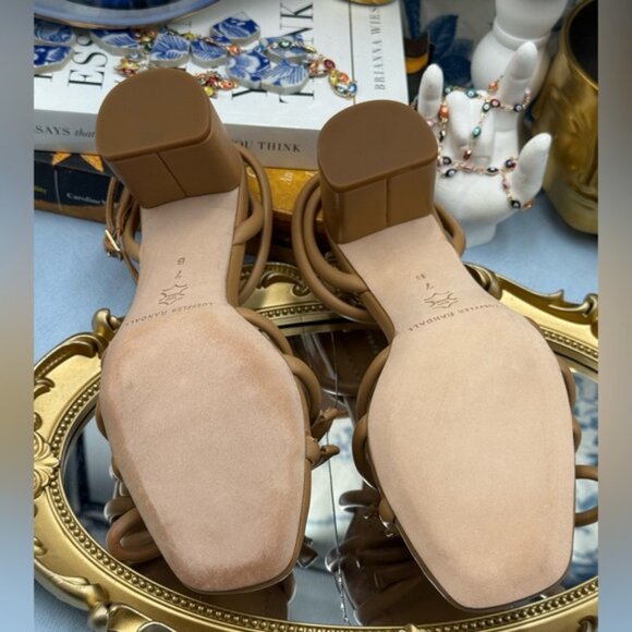 🆕 LOEFFLER RANDALL 🧿 NWOB Mikel Leather Bow Heel Sandal, Dune Leather - Sz 7 - Picture 16 of 16